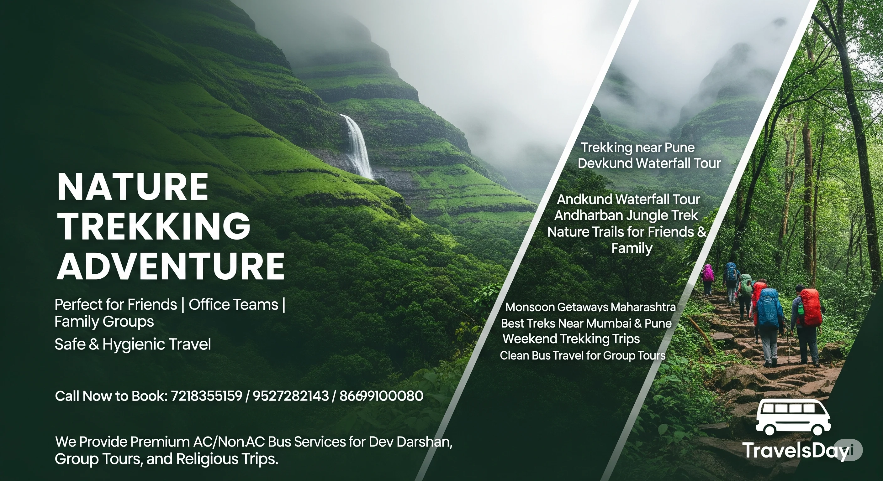 Adventure trekking and nature tours by AC bus and tempo traveller with selectBus (trek, trek transport, campfire, bus booking)