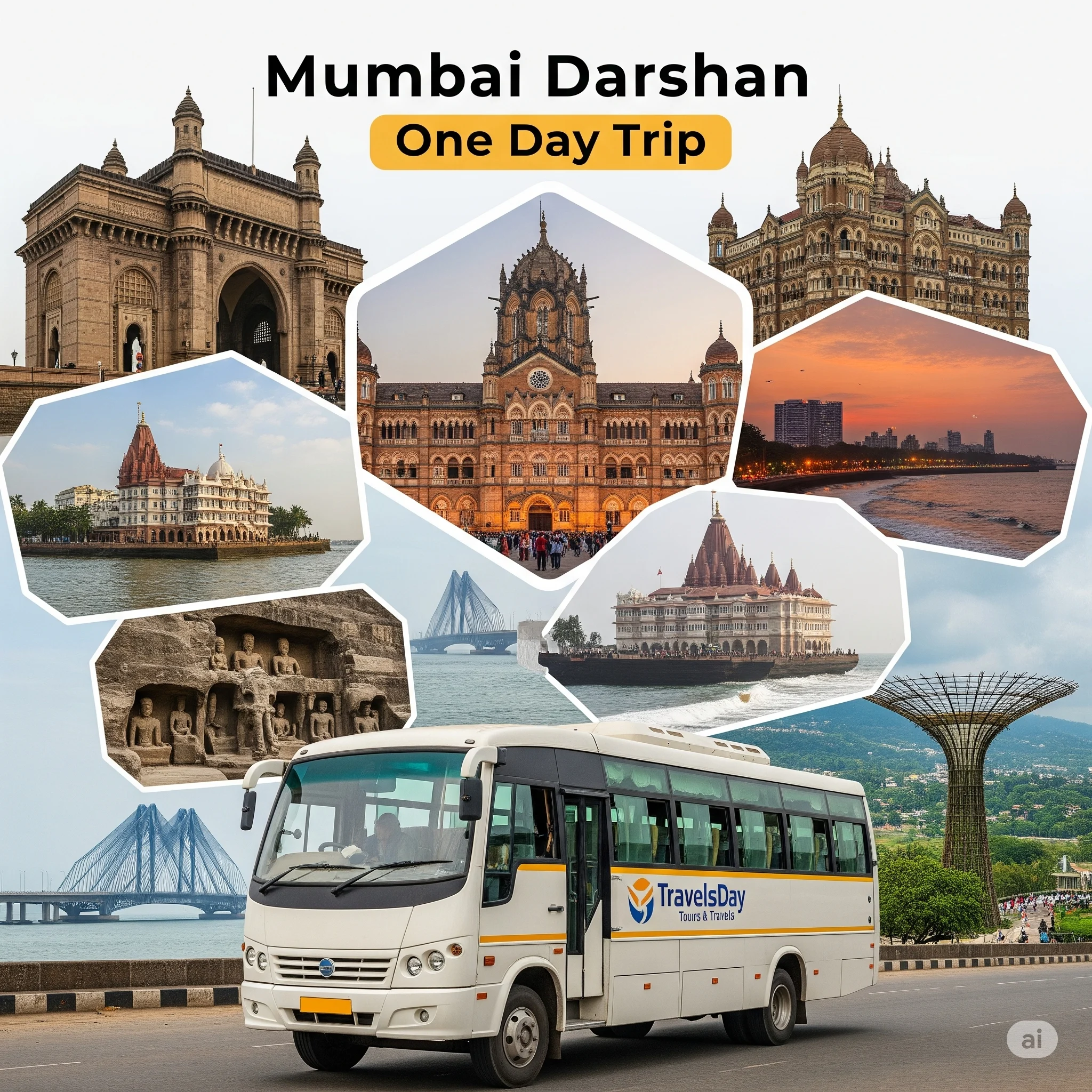 Mumbai city sightseeing from Pune including Gateway of India and Marine Drive